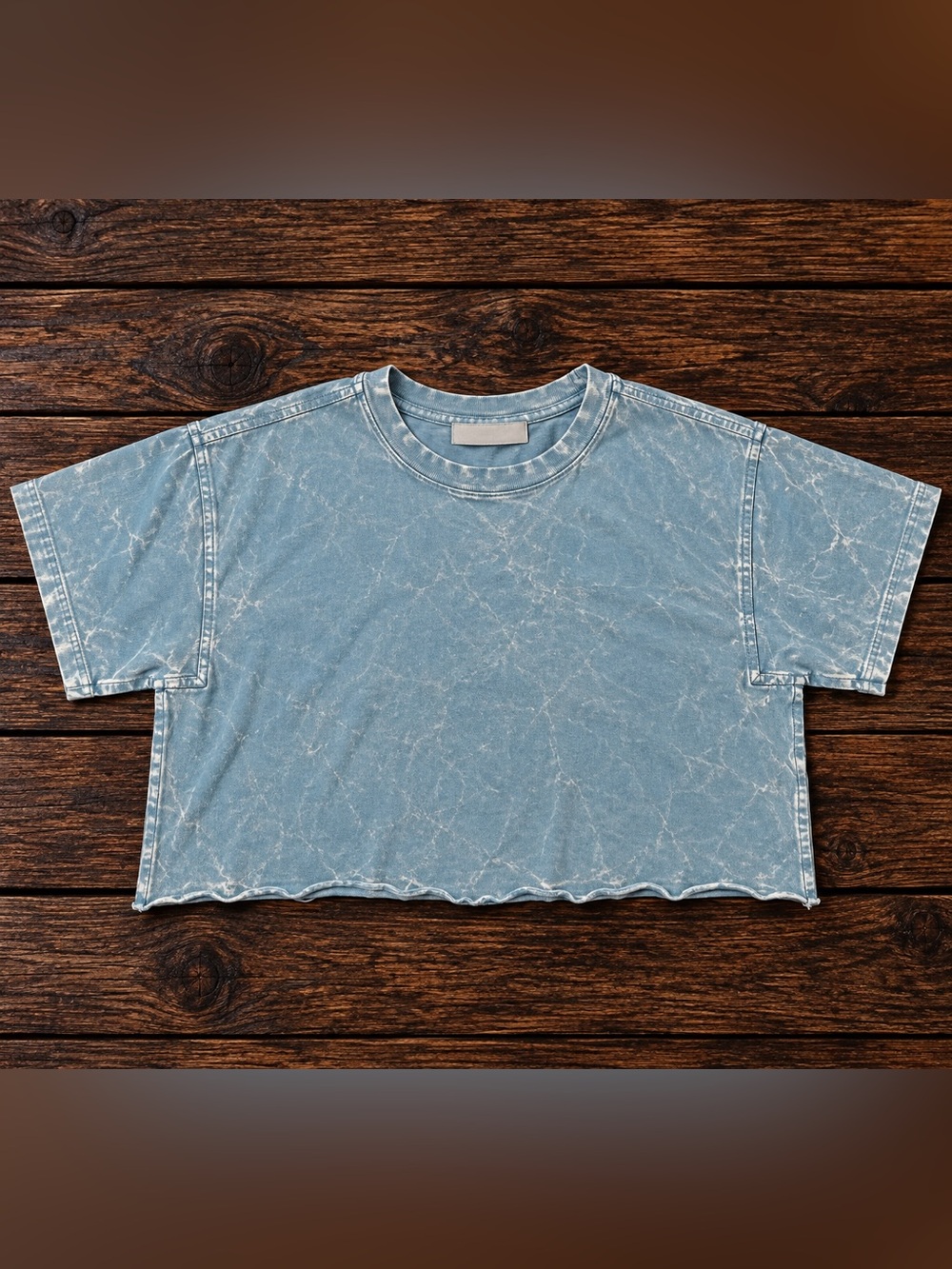 Dusty teal color Zenana Mineral Wash Boxy Crop Tee S-M-L available